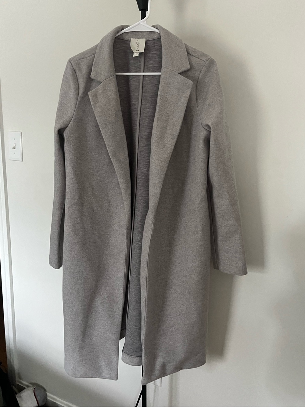 Joie Light Gray Open-Front Trench Coat